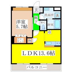 宮野 徒歩4分 2階の物件間取画像